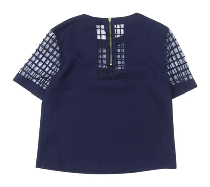 Womens UK Size 10 Warehouse Blue Basic Blouse