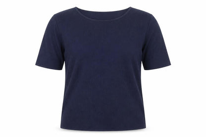 Cotton Traders Women's Navy 3/4 Sleeve Basic Tee