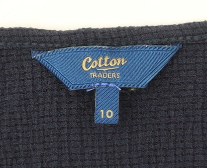 Cotton Traders Women's Navy 3/4 Sleeve Basic Tee