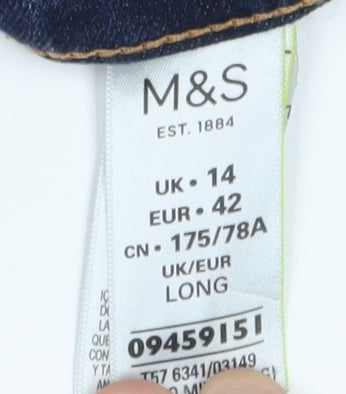 Womens UK Size 14 Marks and Spencer Regular Fit Skinny Blue Jeans