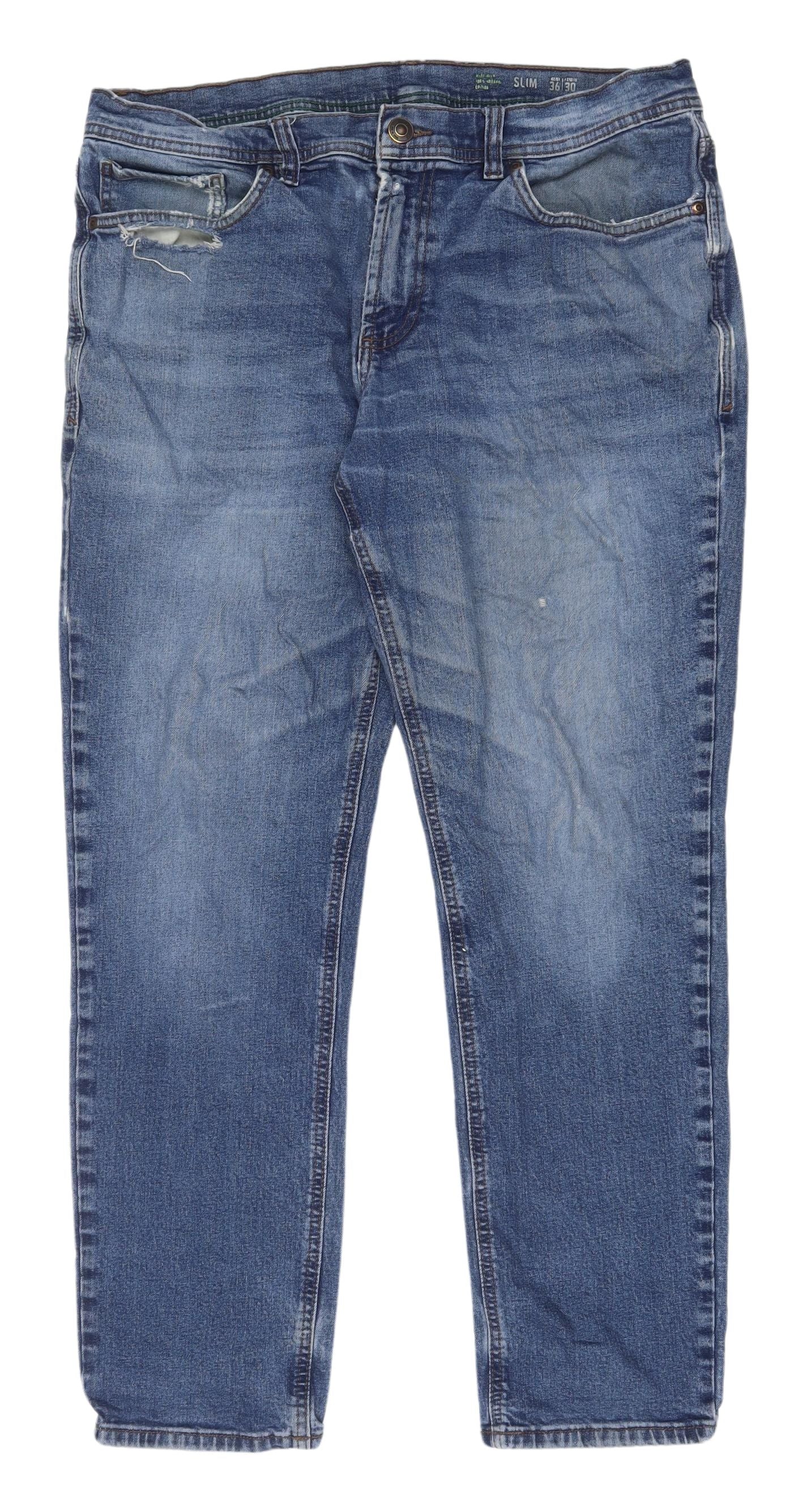 F&F Men's Blue Slim Denim Jeans Size L