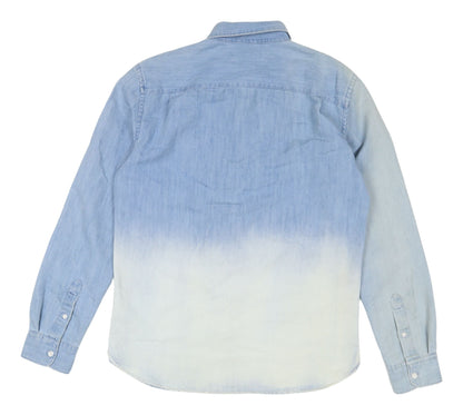French Connection Men's Blue Colourblock Shirt S
