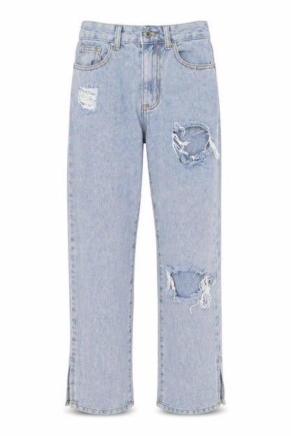 Womens UK Size XS PRETTYLITTLETHING Regular Fit Straight Blue Jeans