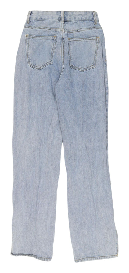 PrettyLittleThing Blue Petite Distressed Jeans - XS