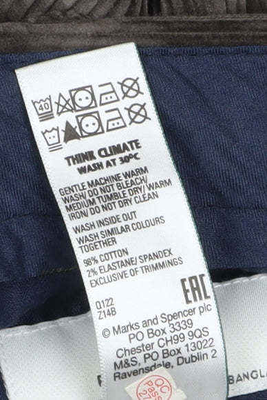 Marks and Spencer Men's Brown Corduroy Chino Trousers