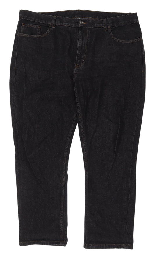George Men's Black Straight Jeans Size 42 Regular Fit