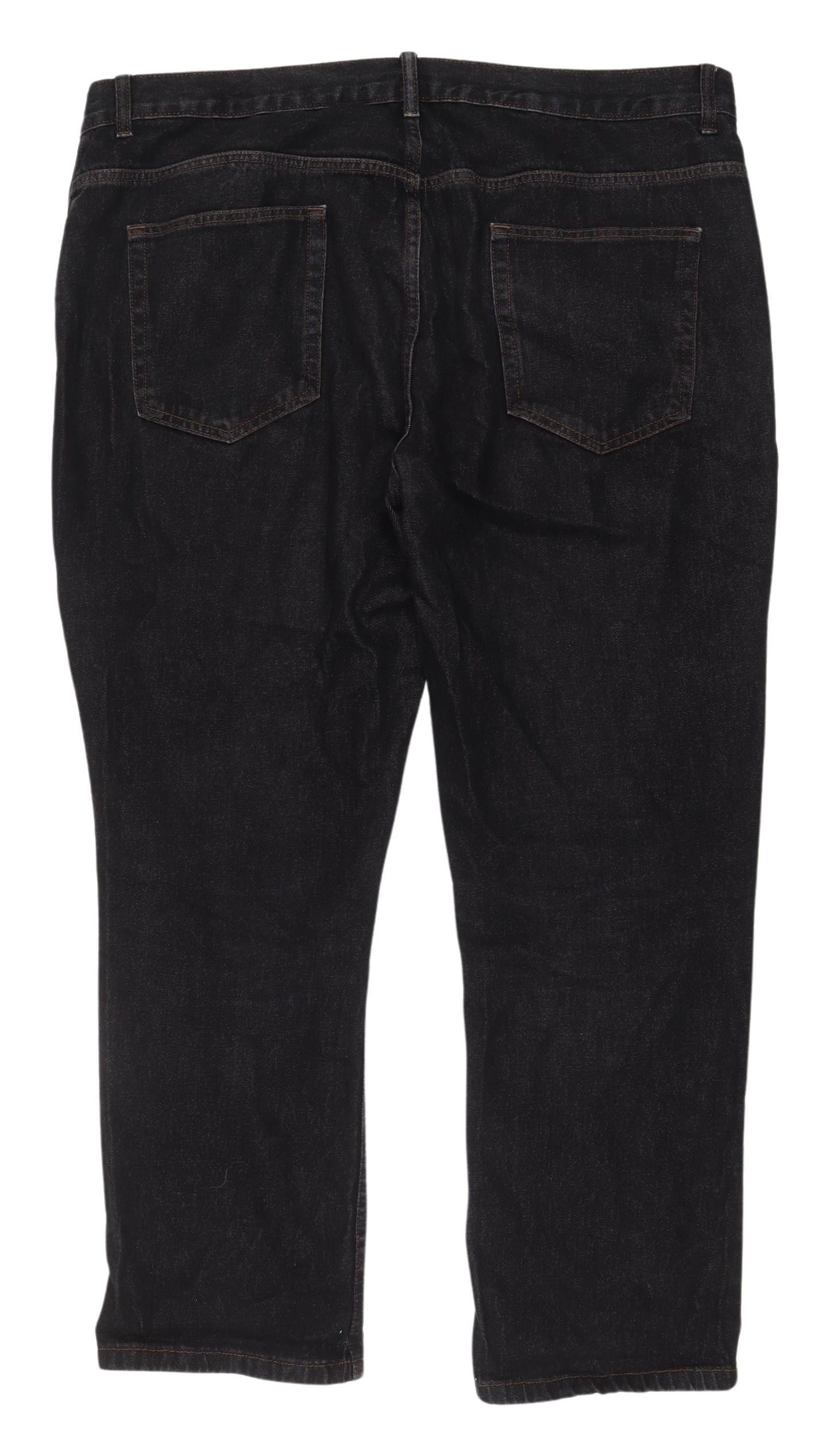 George Men's Black Straight Jeans Size 42 Regular Fit