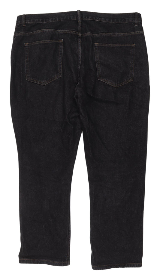 George Men's Black Straight Jeans Size 42 Regular Fit