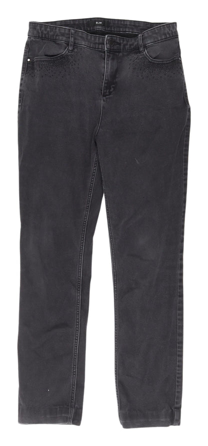 Womens UK Size 12 Marks and Spencer Slim Fit Slim Black Jeans