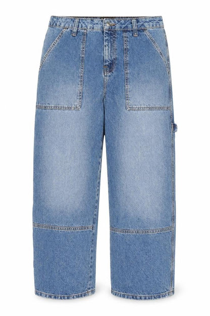 Unisex Adultss UK Size 30 ASOS Relaxed Fit Cargo Blue Jeans