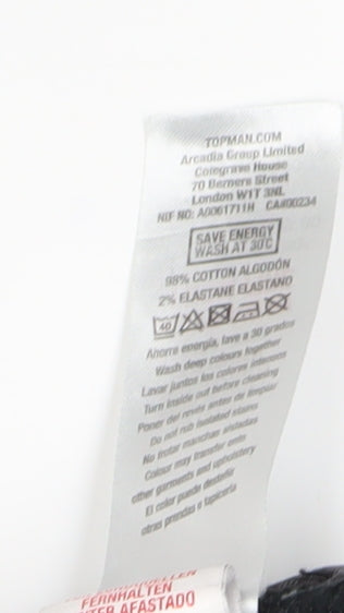 Topman Men's Black Chino Shorts M Denim Casual