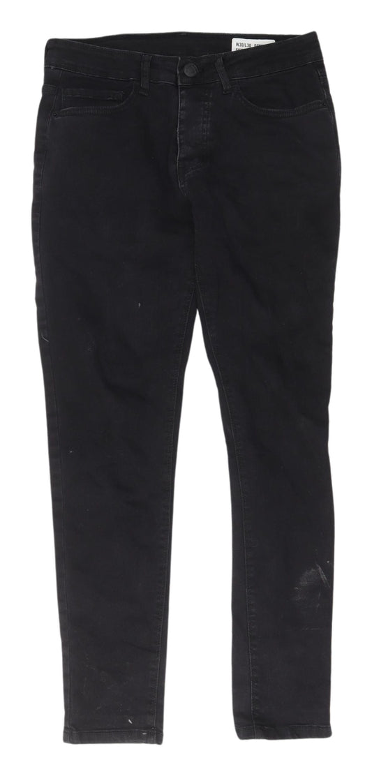 Denim Co. Men's Black Skinny Jeans, Size M, 30 in Waist