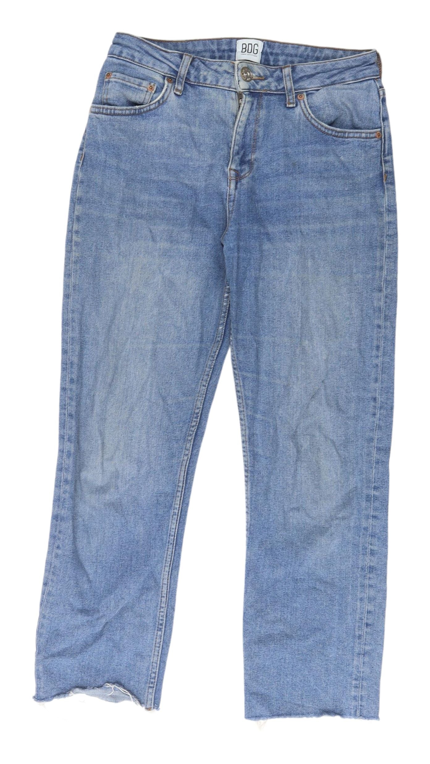 Womens UK Size 10 BDG Regular Fit Straight Blue Jeans