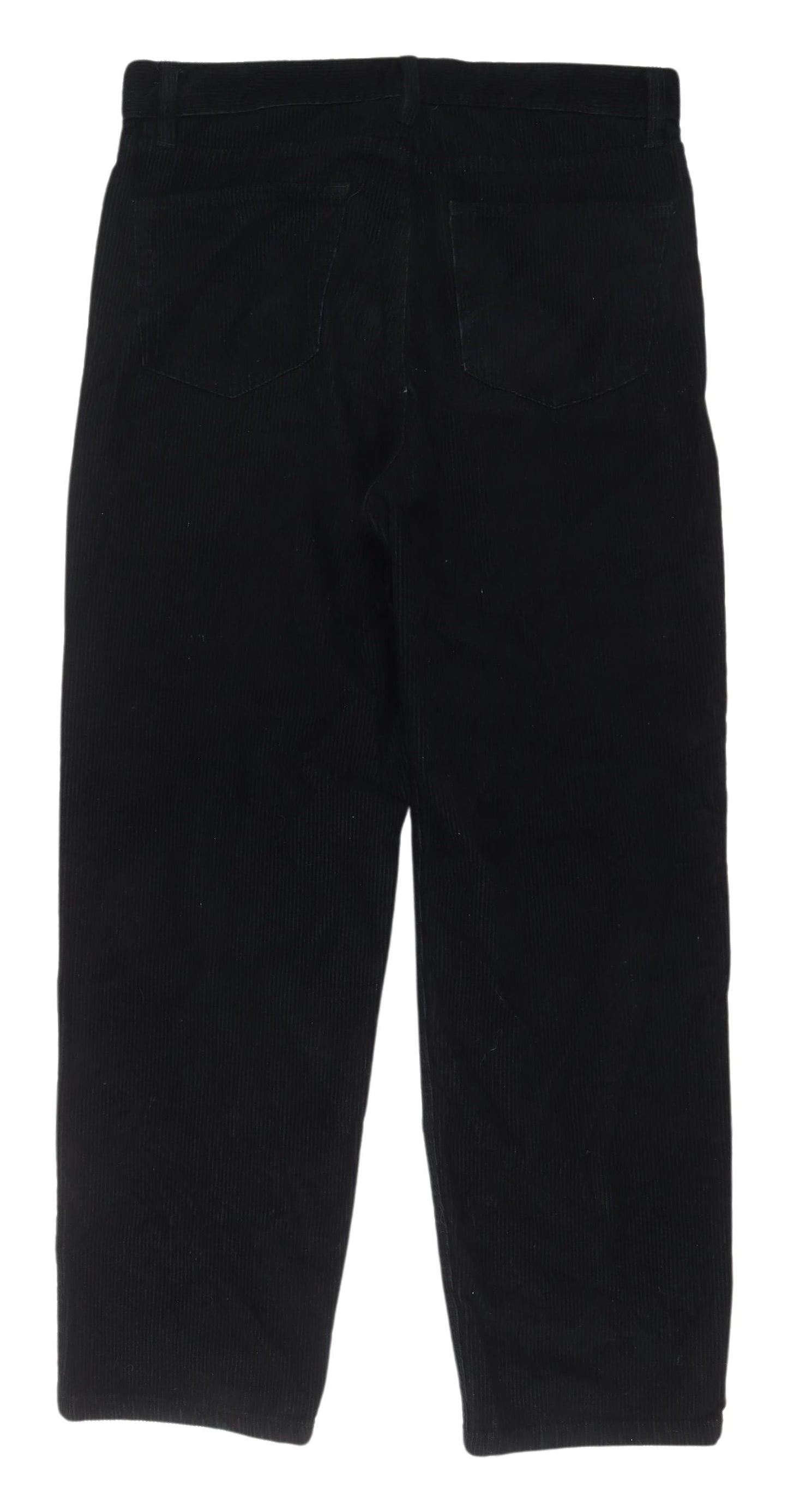 Womens UK Size 2 H&M Regular Fit Cropped Black Trousers