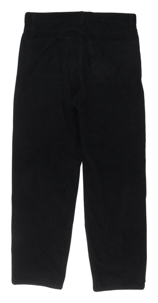 Womens UK Size 2 H&M Regular Fit Cropped Black Trousers