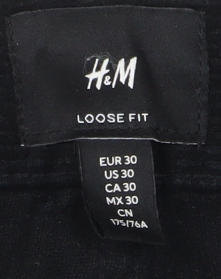 Womens UK Size 2 H&M Regular Fit Cropped Black Trousers