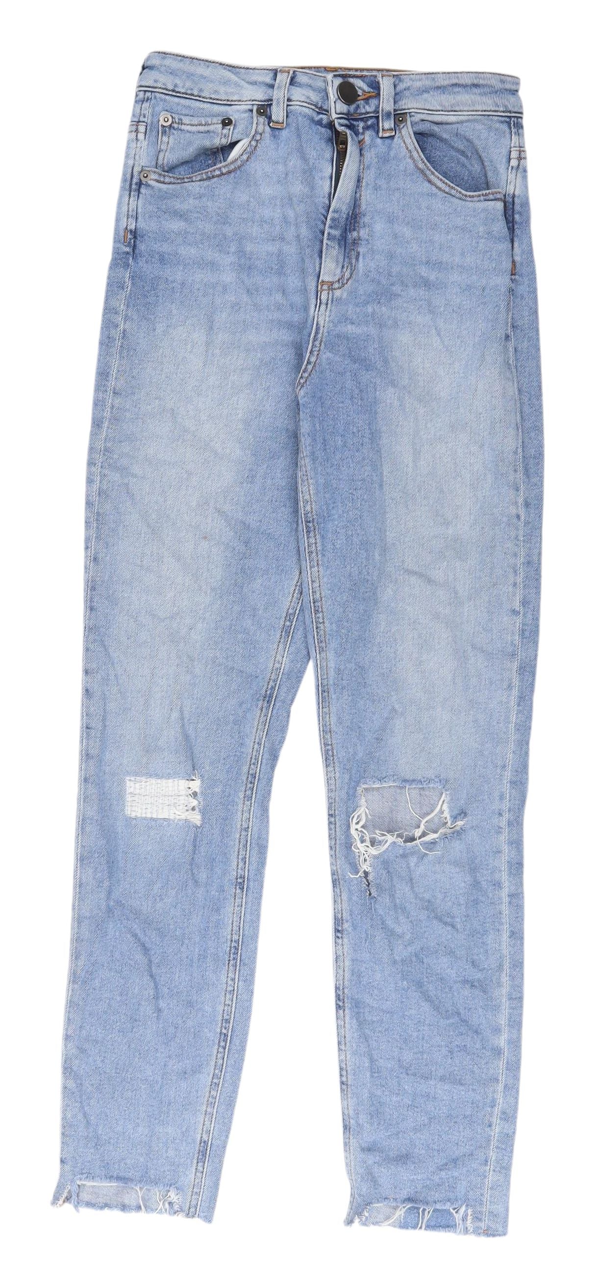 ASOS Women's Blue Boyfriend Jeans, Size 26, Distressed Style