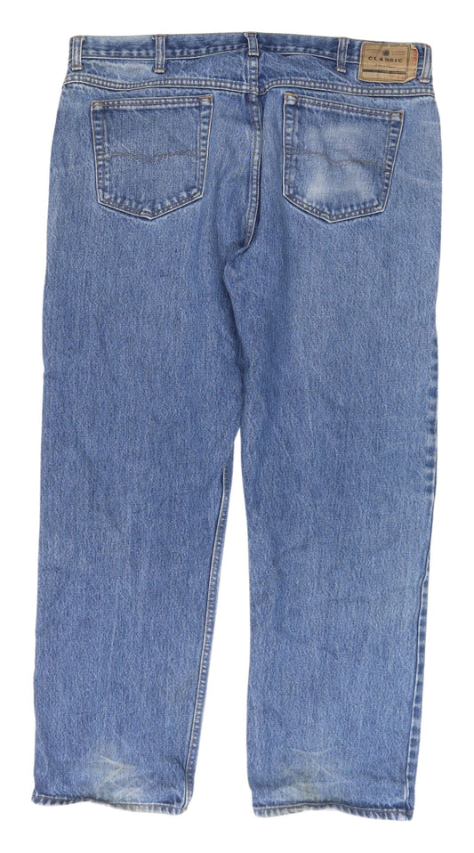 Marks & Spencer Men's Blue Straight Jeans, Size 40