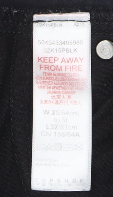 Topshop Women’s Black Skinny Jeans 25 Slim Fit