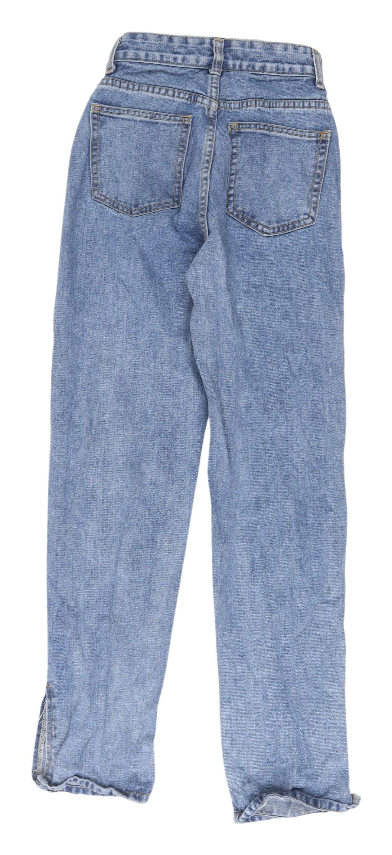 PrettyLittleThing Women's Blue High Rise Mom Jeans Size 4