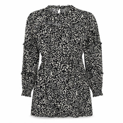 Very Women's Black Animal Print Shift Dress in Size 10