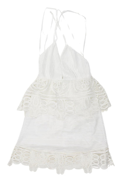 Boohoo Women White Lace Mini Slip Dress Size 4