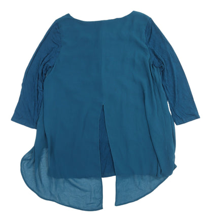 Womens UK Size 10 Apricot Blue Tunic Blouse