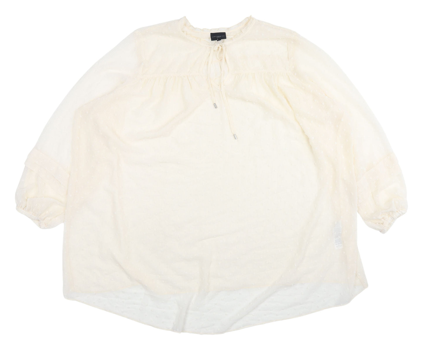 Womens UK Size 26/28 Live Unlimited London Ivory Tunic Blouse