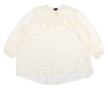 Womens UK Size 26/28 Live Unlimited London Ivory Tunic Blouse