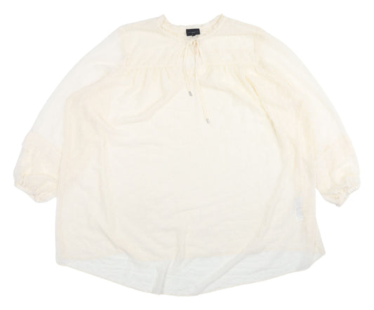 Womens UK Size 26/28 Live Unlimited London Ivory Tunic Blouse