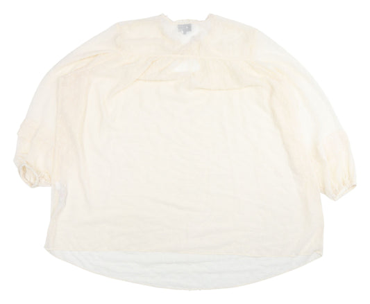 Womens UK Size 26/28 Live Unlimited London Ivory Tunic Blouse