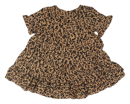 Cameo Rose Brown Animal Print Trapeze Dress M