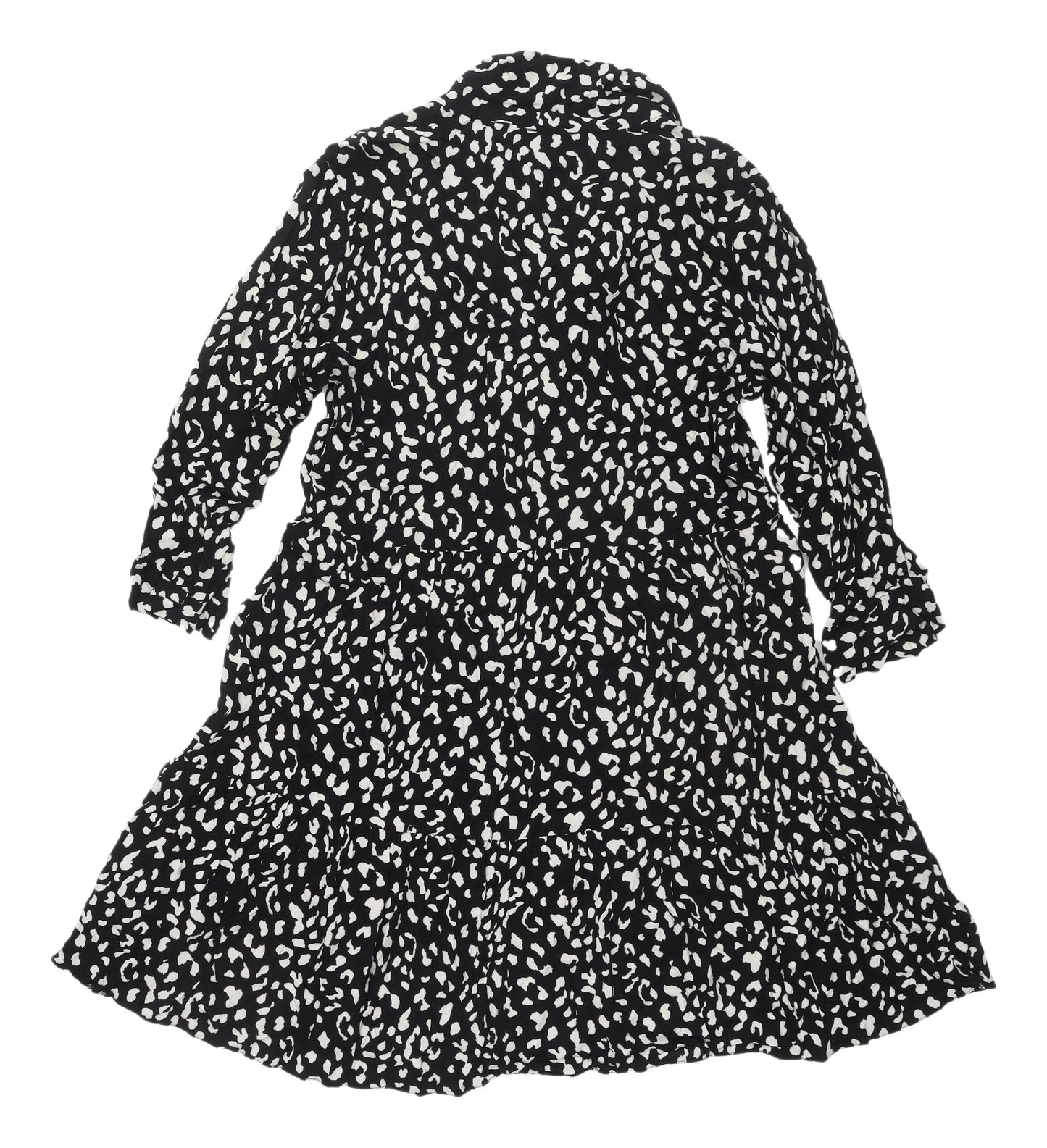 Dorothy Perkins Black Animal Print Shirt Dress UK 8