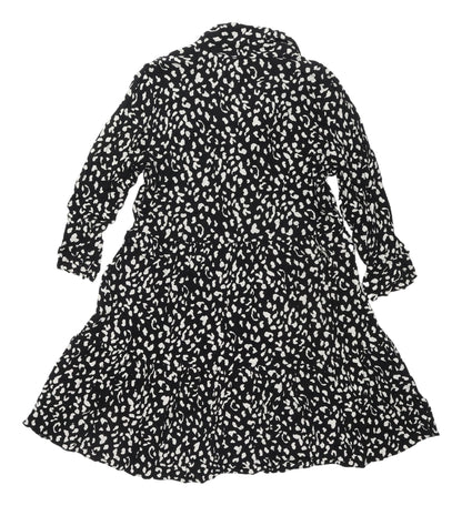 Dorothy Perkins Black Animal Print Shirt Dress UK 8
