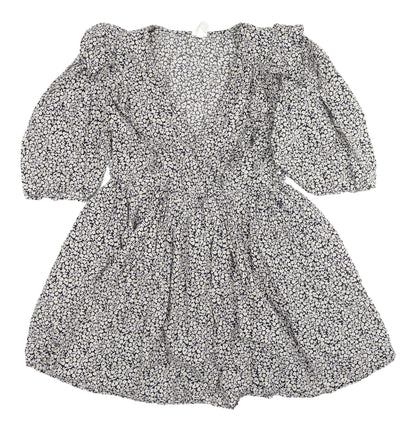 H&M Women's Floral Mini Dress, Size S, Puff Sleeves
