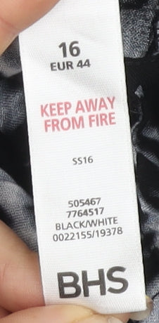 BHS Women's Animal Print Slip Dress, Size 16, Black, Summer Chic