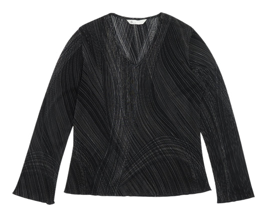 BHS Women's Black V-Neck Blouse Size 16