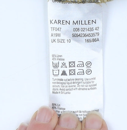 Karen Millen Women's Leopard Print Tunic Blouse Size 10