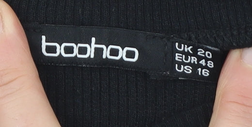 Boohoo Women's Black Long Sleeve Basic Top Size 20