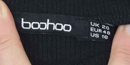 Boohoo Women's Black Long Sleeve Basic Top Size 20