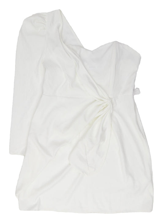 Missguided Women's White One Shoulder Dress - Size 16