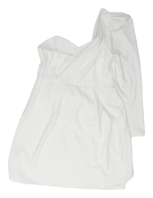 Missguided Women's White One Shoulder Dress - Size 16