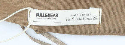 Womens UK Size S Pull & Bear Beige Basic Blouse