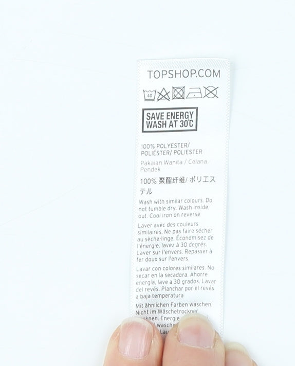 Topshop Women's Black Floral Paperbag Shorts Size 12