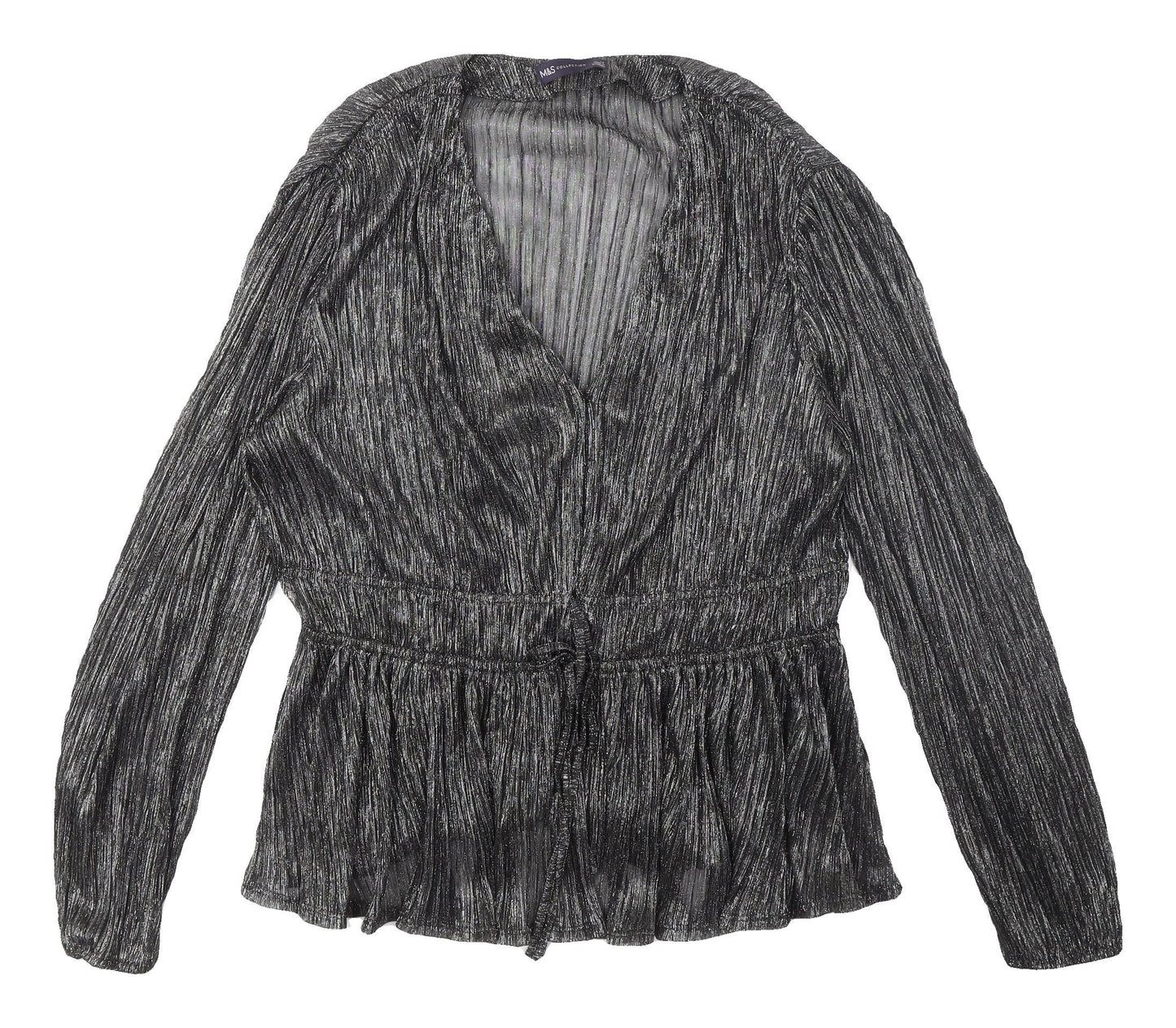 Womens UK Size 14 Marks and Spencer Silver Basic Blouse
