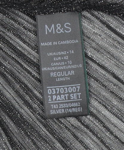 Womens UK Size 14 Marks and Spencer Silver Basic Blouse
