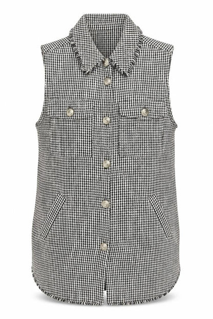 River Island Women's Black Check Waistcoat XS