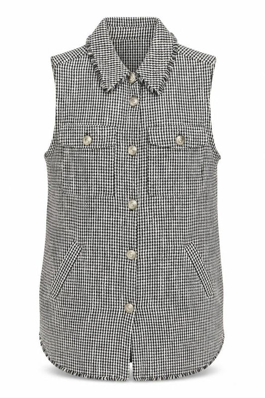 River Island Women's Black Check Waistcoat XS