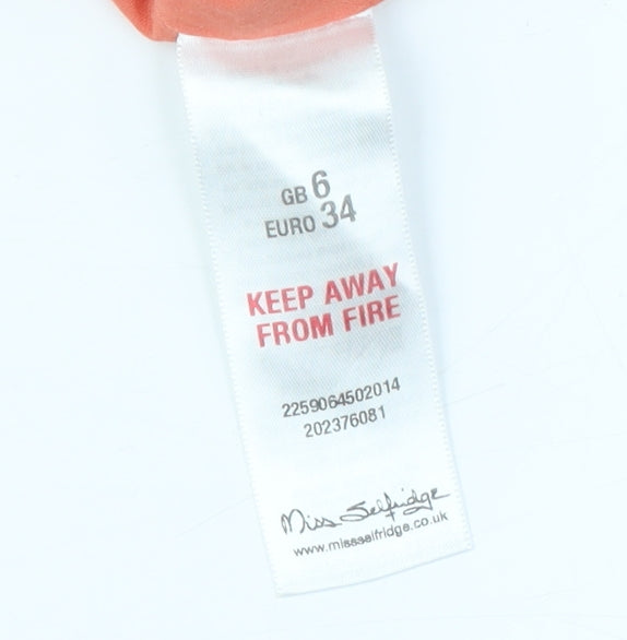 Miss Selfridge Women’s Orange Floral Slip Dress, Size 6, Summer