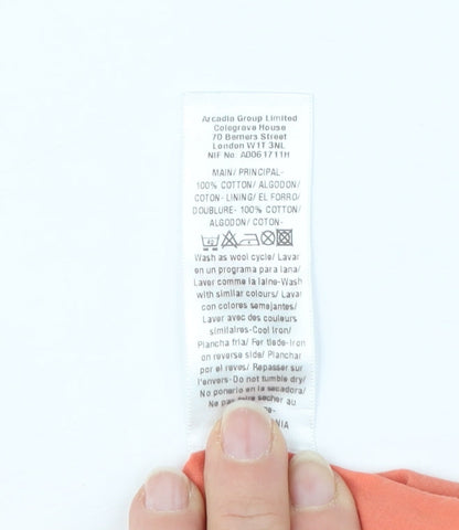 Miss Selfridge Women’s Orange Floral Slip Dress, Size 6, Summer